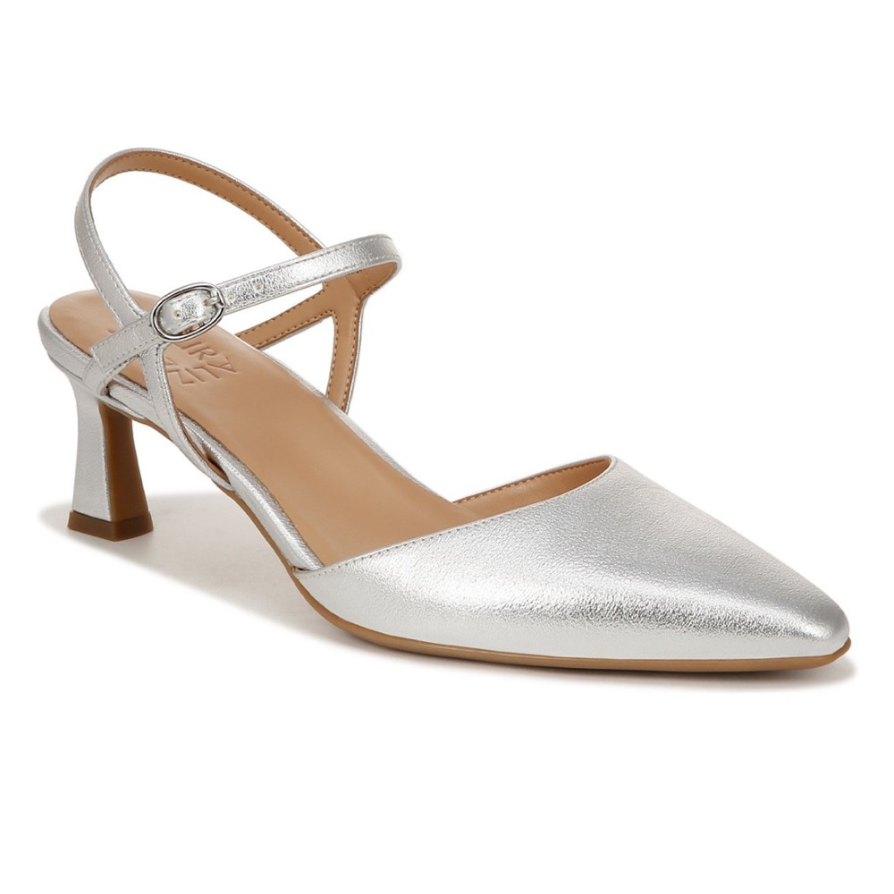Elegant Naturalizer Tara Silver Women's Slingback Heels